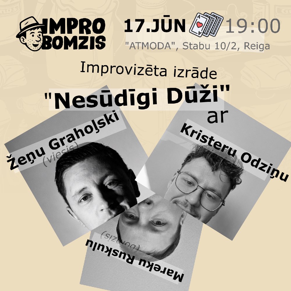 Nesūdīgi Dūži izrādes plakāts