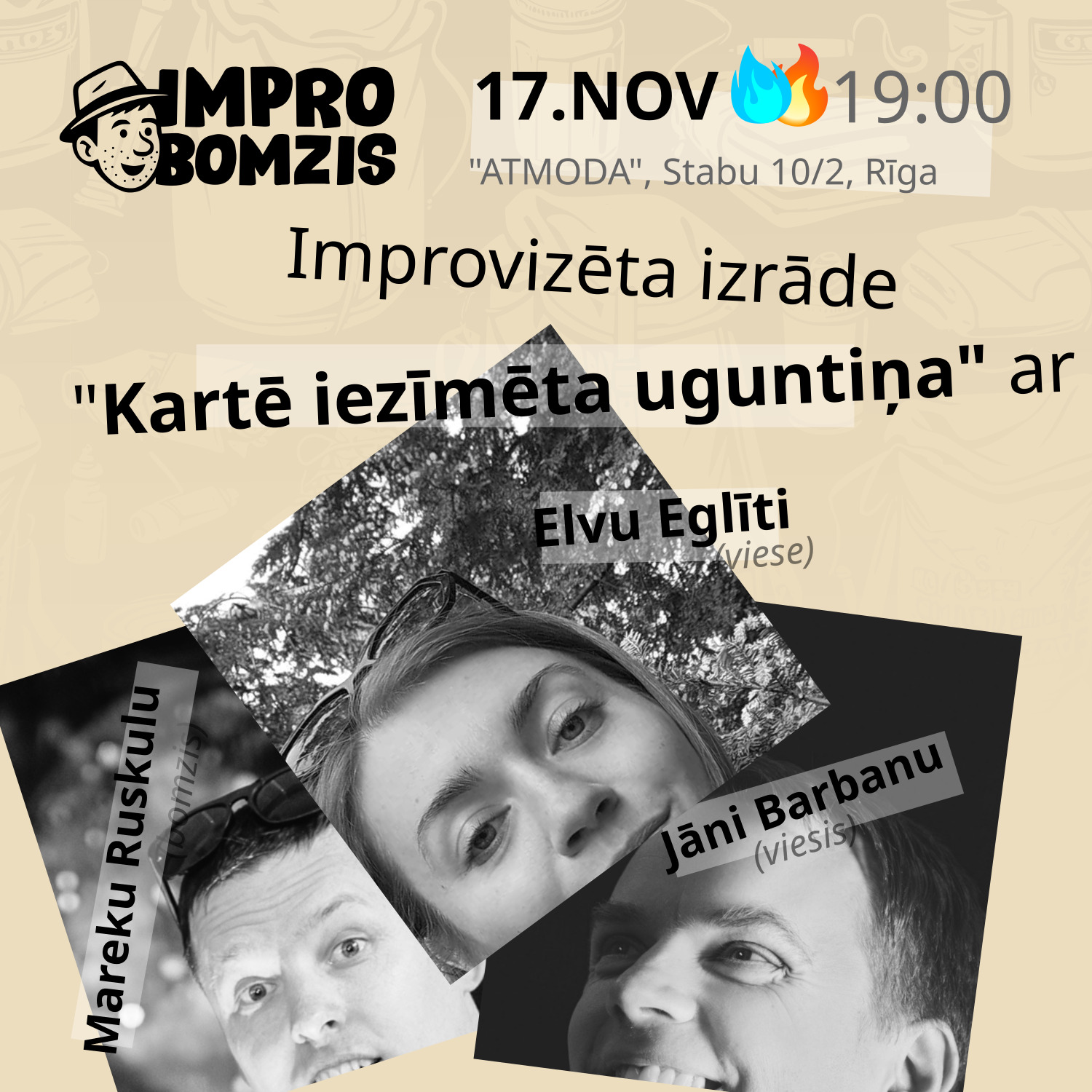 Kartē iezīmēta uguntiņa izrādes plakāts
