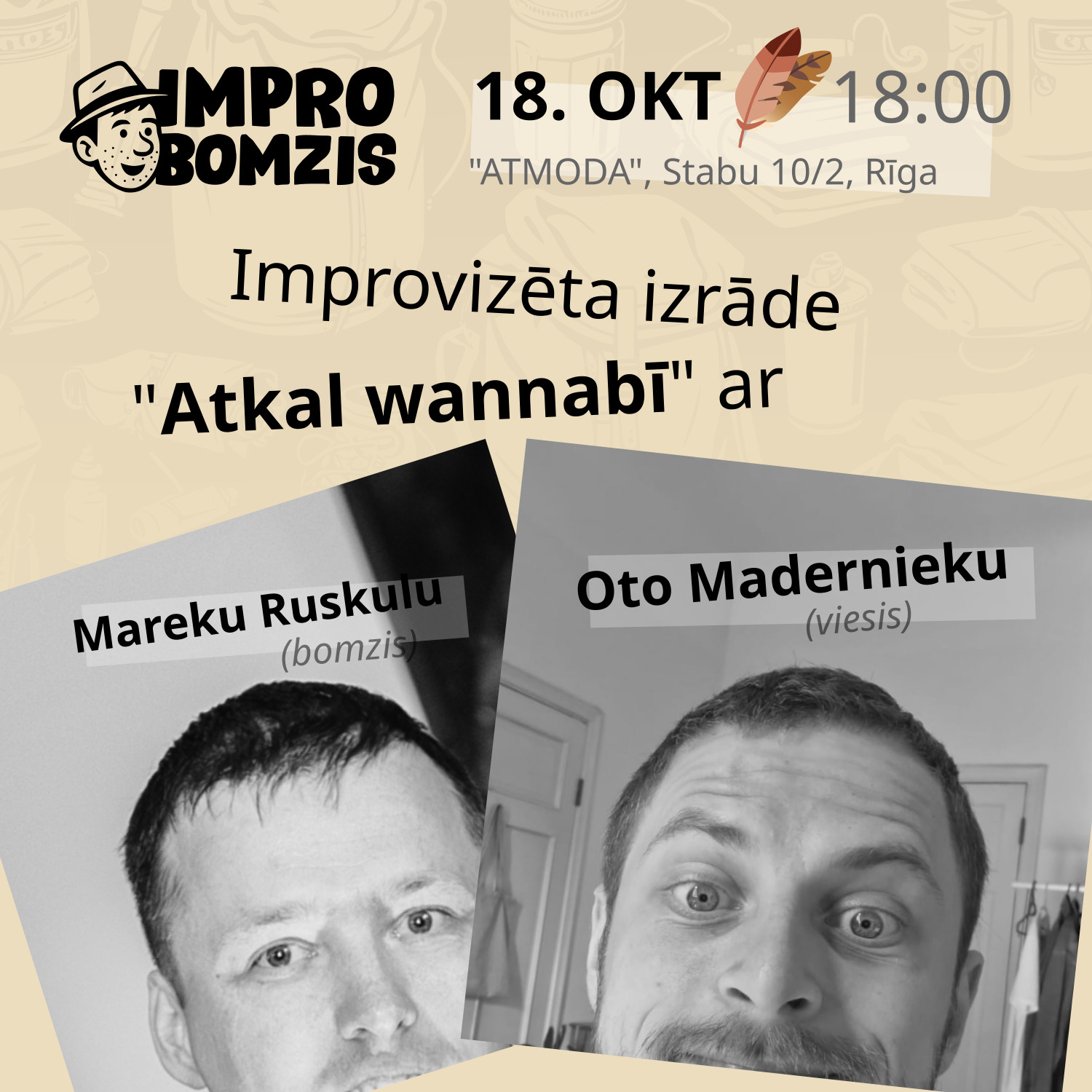 Atkal wannabī izrādes plakāts