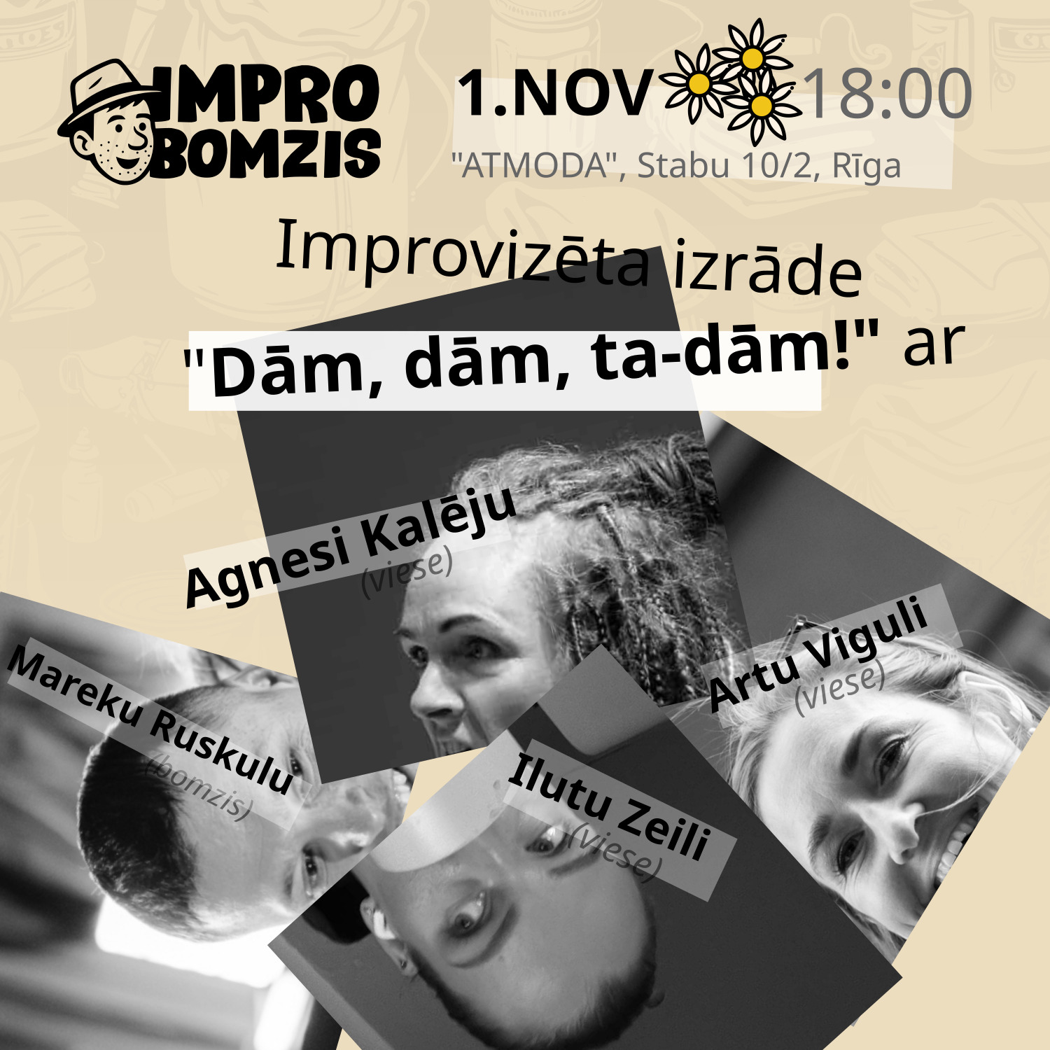 Dām, dām, ta-dām! izrādes plakāts