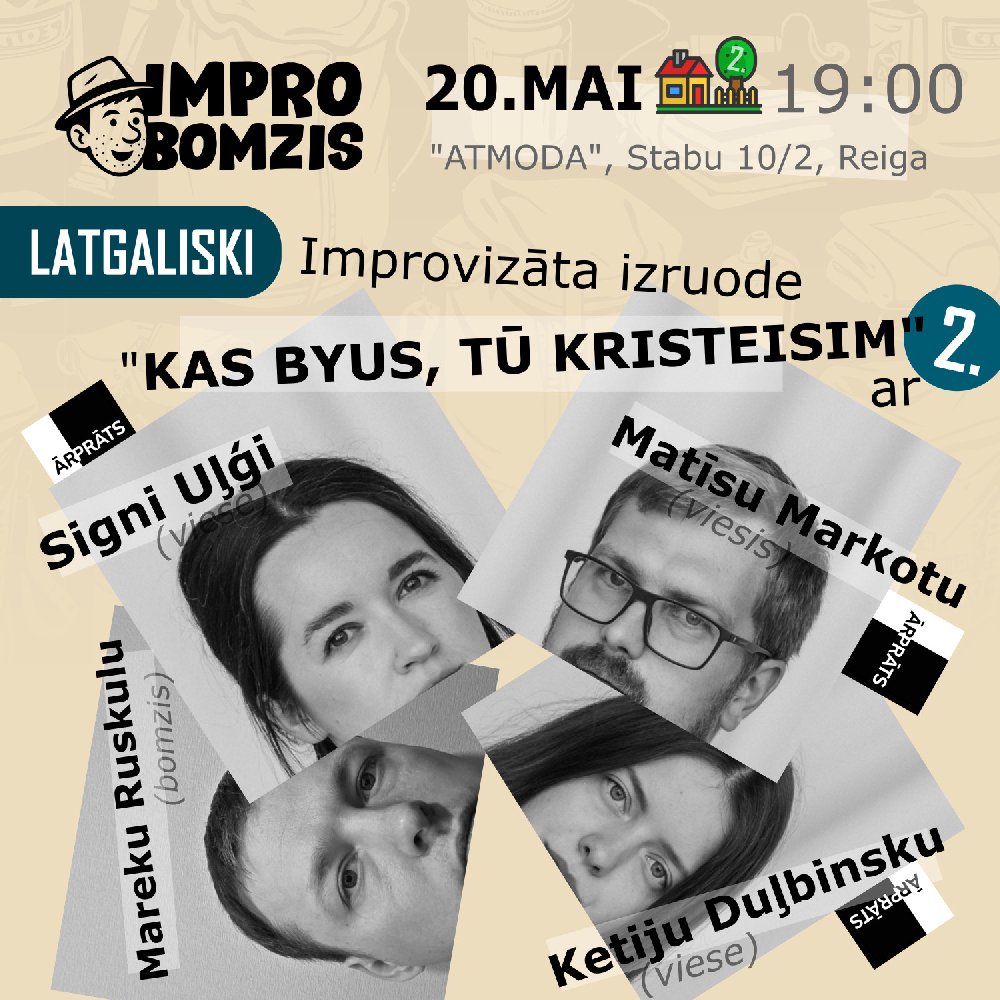 Kas byus, tū kristeisim 2! (LATGALISKI) izrādes plakāts