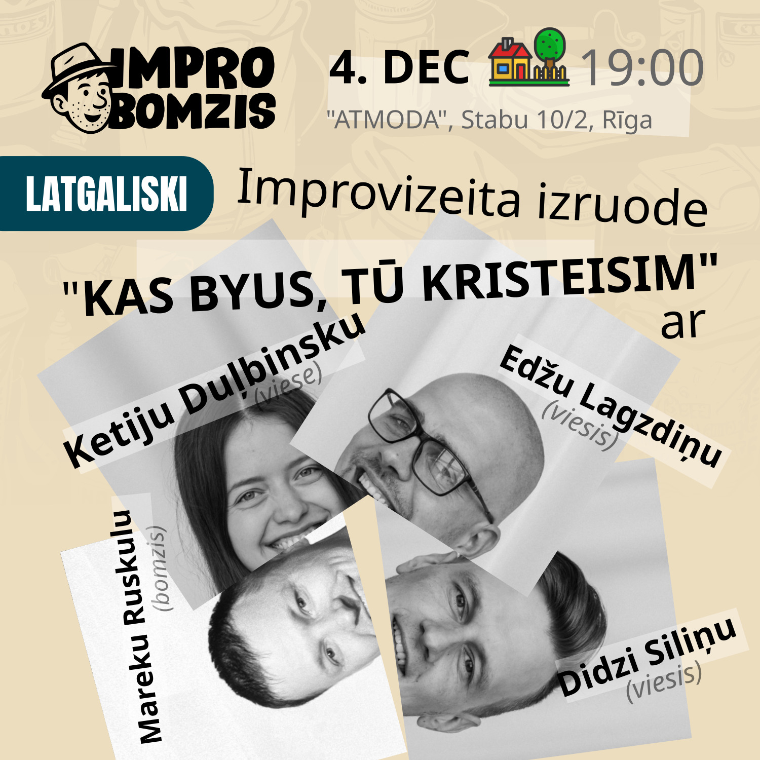 Kas byus, tū kristeisim! (LATGALISKI) izrādes plakāts