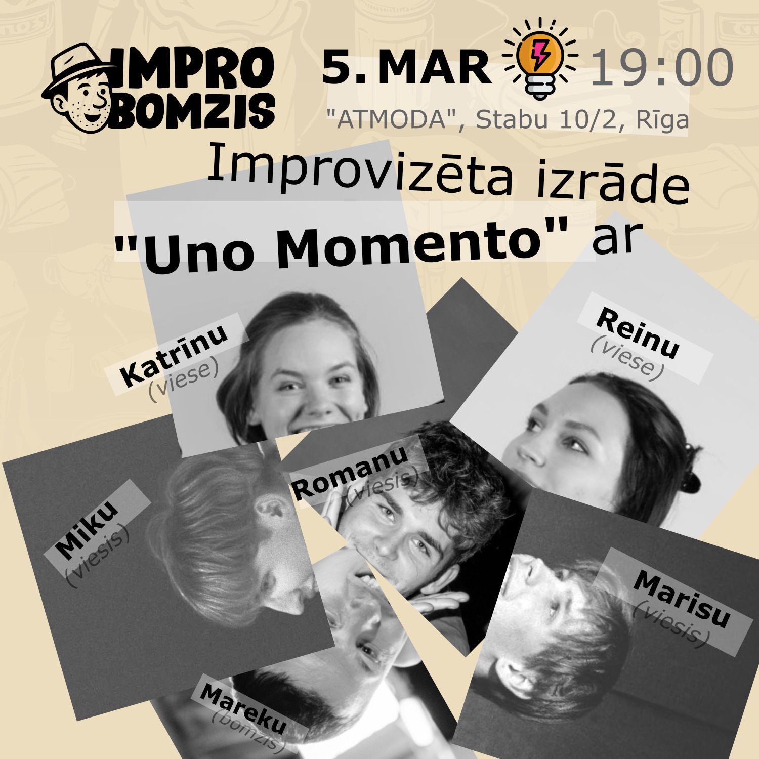 Uno Momento! izrādes plakāts